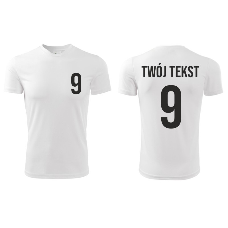 Koszulka piłkarska z nadrukiem - personalizowana - z własnym napisem i numerem Koszulka piłkarska z nadrukiem - personalizowana - z własnym napisem i numerem