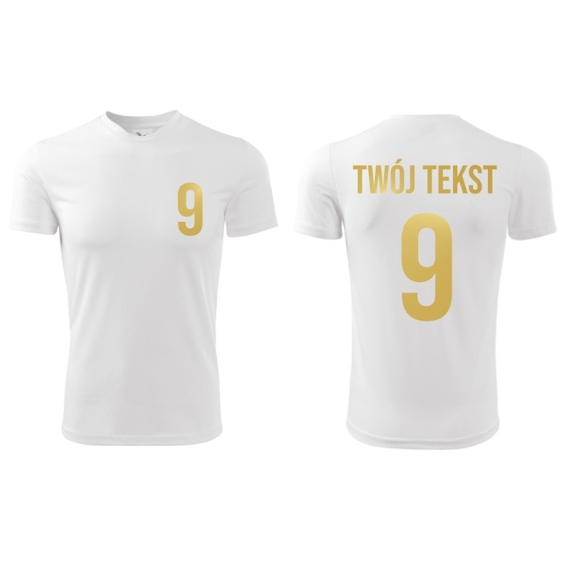 Koszulka piłkarska z nadrukiem - personalizowana - z własnym napisem i numerem Koszulka piłkarska z nadrukiem - personalizowana - z własnym napisem i numerem