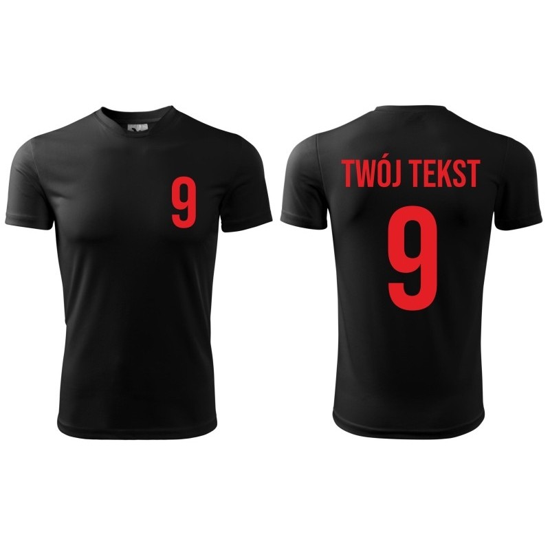 Koszulka piłkarska z nadrukiem - personalizowana - z własnym napisem i numerem Koszulka piłkarska z nadrukiem - personalizowana - z własnym napisem i numerem