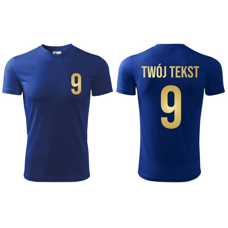 Koszulka piłkarska z nadrukiem - personalizowana - z własnym napisem i numerem Koszulka piłkarska z nadrukiem - personalizowana - z własnym napisem i numerem
