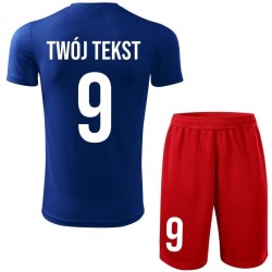 Strój piłkarski z nadrukiem - personalizowany - z własnym napisem i numerem - 2 częściowy
