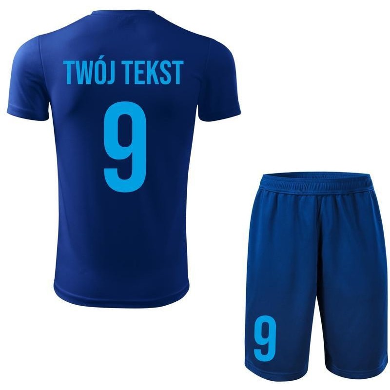 Strój piłkarski z nadrukiem - personalizowany - z własnym napisem i numerem - 2 częściowy Strój piłkarski z nadrukiem - personalizowany - z własnym napisem i numerem - 2 częściowy