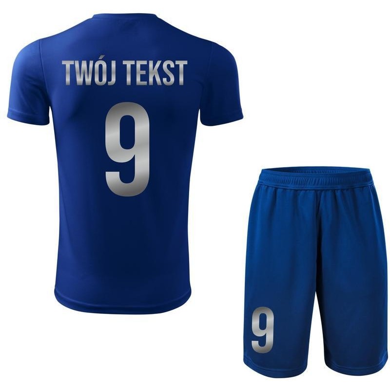 Strój piłkarski z nadrukiem - personalizowany - z własnym napisem i numerem - 2 częściowy Strój piłkarski z nadrukiem - personalizowany - z własnym napisem i numerem - 2 częściowy