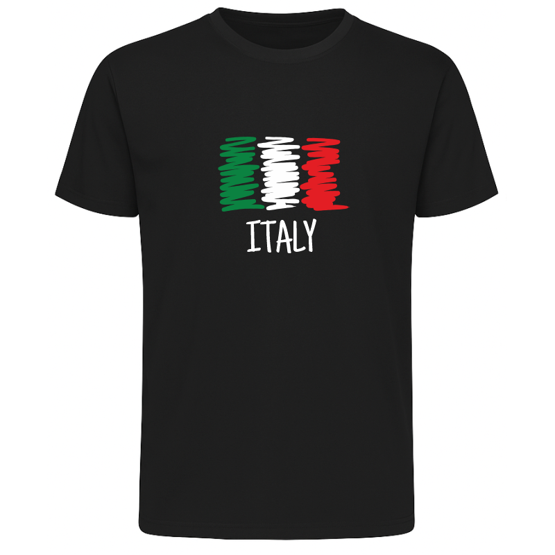 Koszulka Włochy dla kibica z flagą Włoch i napisem Italy Koszulka Włochy dla kibica z flagą Włoch i napisem Italy
