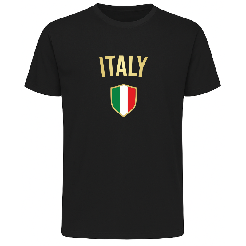 Koszulka Włochy dla kibica z flagą Włoch i napisem Italy Koszulka Włochy dla kibica z flagą Włoch i napisem Italy