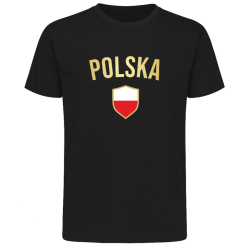 Koszulka napis Polska Flaga w tarczy – Patriotyczna dla Kibica
