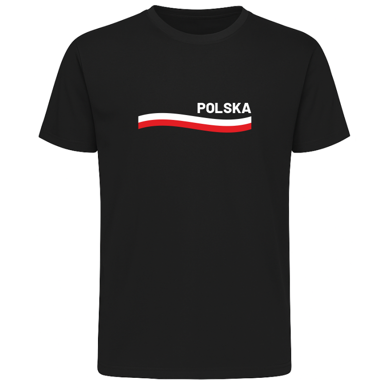 Koszulka z napisem Polska i Flagą – Patriotyczna dla Kibica Koszulka z napisem Polska i Flagą – Patriotyczna dla Kibica
