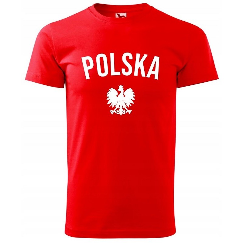 Koszulka z nadrukiem POLSKA dla kibica Reprezentacji Polski męska czerwona Koszulka z nadrukiem POLSKA dla kibica Reprezentacji Polski męska czerwona