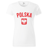 Koszulka z nadrukiem POLSKA dla kibica Reprezentacji Polski DAMSKA biała