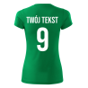 Koszulka sportowa DAMSKA z nadrukiem z własnym napisem i numerem - piłkarska, do siatkówki.