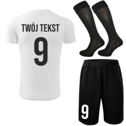 Strój piłkarski z nadrukiem - personalizowany - z własnym napisem i numerem - 3 częściowy