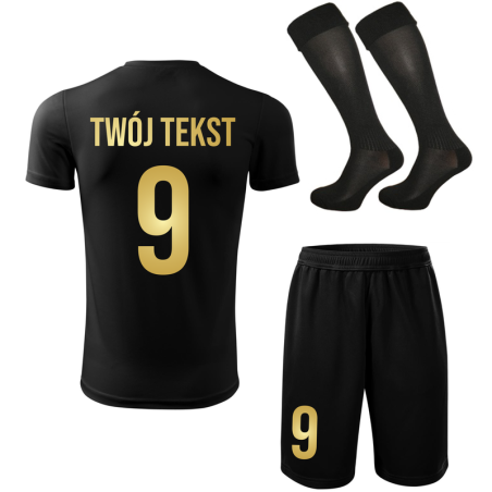 Strój piłkarski z nadrukiem - personalizowany - z własnym napisem i numerem - 3 częściowy