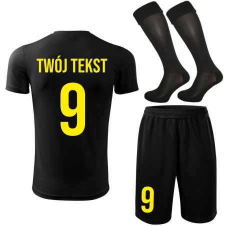 Strój piłkarski z nadrukiem - personalizowany - z własnym napisem i numerem - 3 częściowy