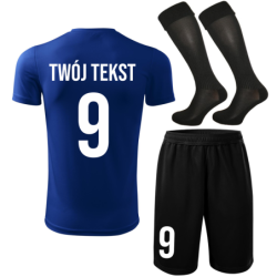 Strój piłkarski z nadrukiem - personalizowany - z własnym napisem i numerem - 3 częściowy