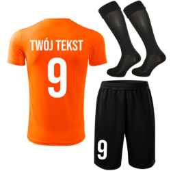 Strój piłkarski z nadrukiem - personalizowany - z własnym napisem i numerem - 3 częściowy