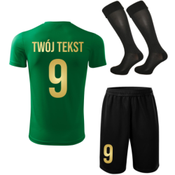 Strój piłkarski z nadrukiem - personalizowany - z własnym napisem i numerem - 3 częściowy