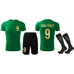 Strój piłkarski z nadrukiem - personalizowany - z własnym napisem i numerem - 3 częściowy