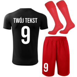 Strój piłkarski z nadrukiem - personalizowany - z własnym napisem i numerem - 3 częściowy
