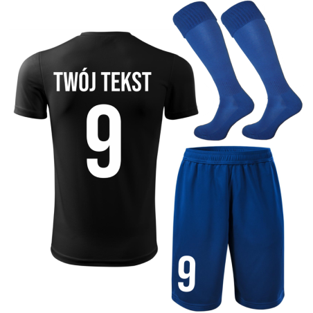 Strój piłkarski z nadrukiem - personalizowany - z własnym napisem i numerem - 3 częściowy