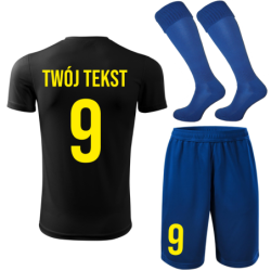Strój piłkarski z nadrukiem - personalizowany - z własnym napisem i numerem - 3 częściowy