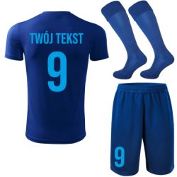 Strój piłkarski z nadrukiem - personalizowany - z własnym napisem i numerem - 3 częściowy