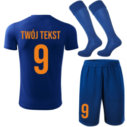 Strój piłkarski z nadrukiem - personalizowany - z własnym napisem i numerem - 3 częściowy