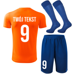 Strój piłkarski z nadrukiem - personalizowany - z własnym napisem i numerem - 3 częściowy