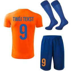 Strój piłkarski z nadrukiem - personalizowany - z własnym napisem i numerem - 3 częściowy