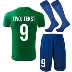 Strój piłkarski z nadrukiem - personalizowany - z własnym napisem i numerem - 3 częściowy