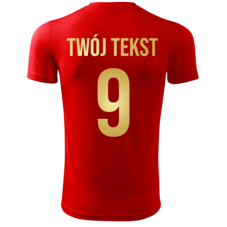 Koszulka piłkarska z nadrukiem - personalizowana - z własnym napisem i numerem