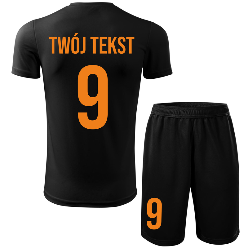Strój piłkarski z nadrukiem - personalizowany - z własnym napisem i numerem - 2 częściowy