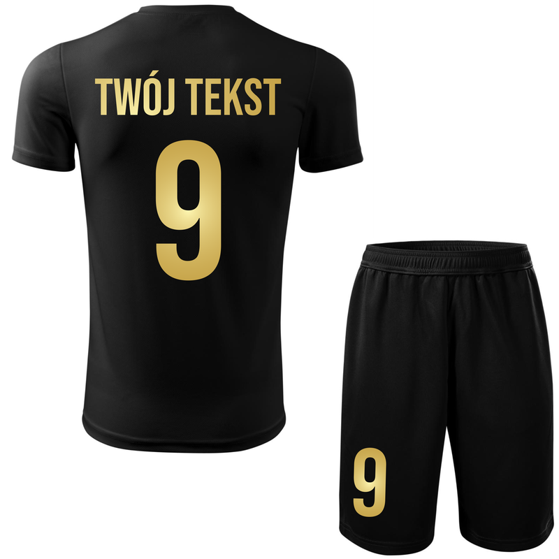 Strój piłkarski z nadrukiem - personalizowany - z własnym napisem i numerem - 2 częściowy