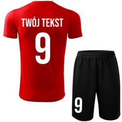 Strój piłkarski z nadrukiem - personalizowany - z własnym napisem i numerem - 2 częściowy