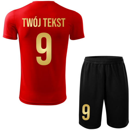 Strój piłkarski z nadrukiem - personalizowany - z własnym napisem i numerem - 2 częściowy