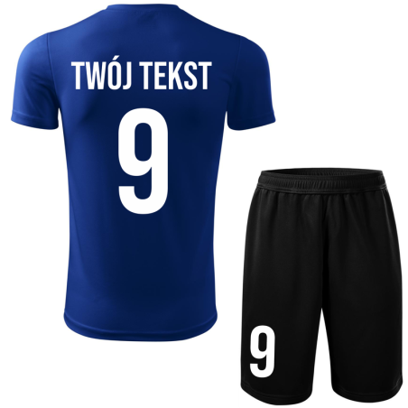Strój piłkarski z nadrukiem - personalizowany - z własnym napisem i numerem - 2 częściowy