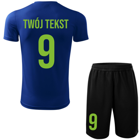 Strój piłkarski z nadrukiem - personalizowany - z własnym napisem i numerem - 2 częściowy