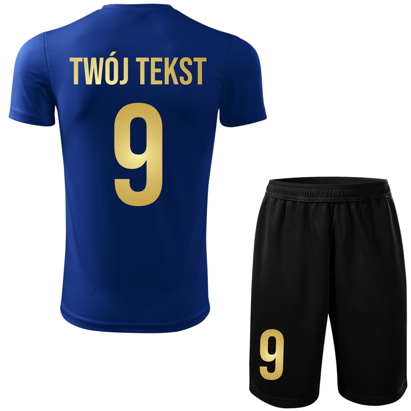 Strój piłkarski z nadrukiem - personalizowany - z własnym napisem i numerem - 2 częściowy