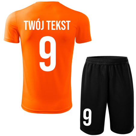 Strój piłkarski z nadrukiem - personalizowany - z własnym napisem i numerem - 2 częściowy
