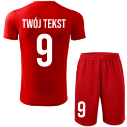 Strój piłkarski z nadrukiem - personalizowany - z własnym napisem i numerem - 2 częściowy