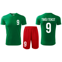 Strój piłkarski z nadrukiem - personalizowany - z własnym napisem i numerem - 2 częściowy