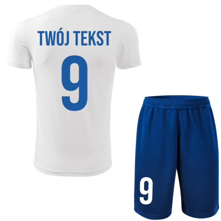 Strój piłkarski z nadrukiem - personalizowany - z własnym napisem i numerem - 2 częściowy