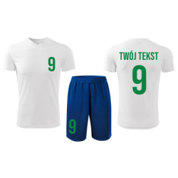 Strój piłkarski z nadrukiem - personalizowany - z własnym napisem i numerem - 2 częściowy