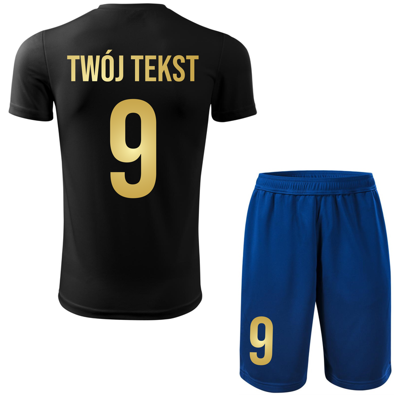 Strój piłkarski z nadrukiem - personalizowany - z własnym napisem i numerem - 2 częściowy