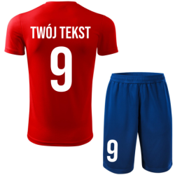Strój piłkarski z nadrukiem - personalizowany - z własnym napisem i numerem - 2 częściowy