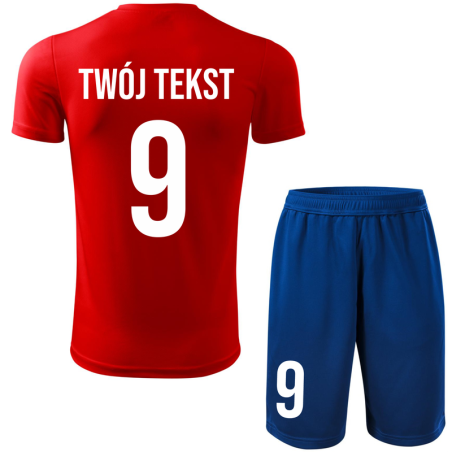 Strój piłkarski z nadrukiem - personalizowany - z własnym napisem i numerem - 2 częściowy
