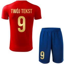 Strój piłkarski z nadrukiem - personalizowany - z własnym napisem i numerem - 2 częściowy