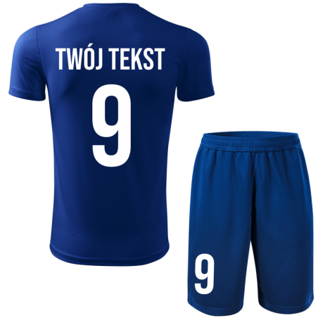 Strój piłkarski z nadrukiem - personalizowany - z własnym napisem i numerem - 2 częściowy