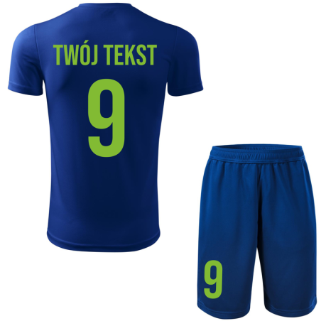 Strój piłkarski z nadrukiem - personalizowany - z własnym napisem i numerem - 2 częściowy