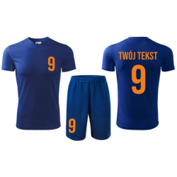 Strój piłkarski z nadrukiem - personalizowany - z własnym napisem i numerem - 2 częściowy