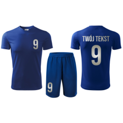 Strój piłkarski z nadrukiem - personalizowany - z własnym napisem i numerem - 2 częściowy